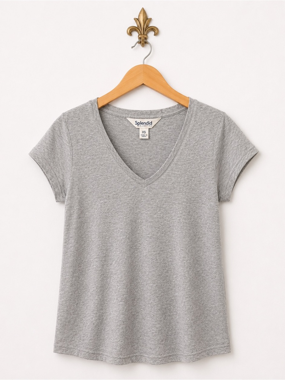 Splendid gray V neck cap sleeve tee T shirt XS